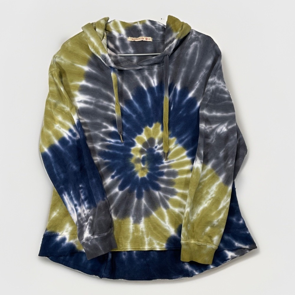 Wearables XCVI Small Tie Dye Lightweight Hoodie Top Lagenlook Artsy